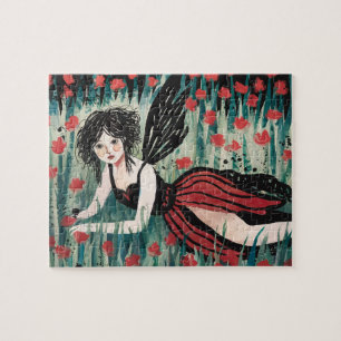 Quebra-cabeça Leite com uma aquarela floral