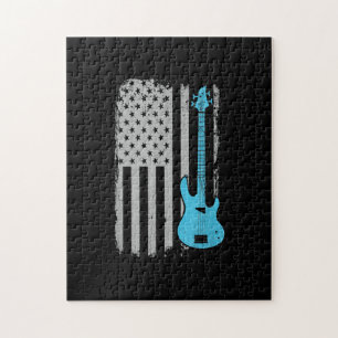Quebra-cabeça Leitor De Guitarra Elétrico Musico De Bandeira Am