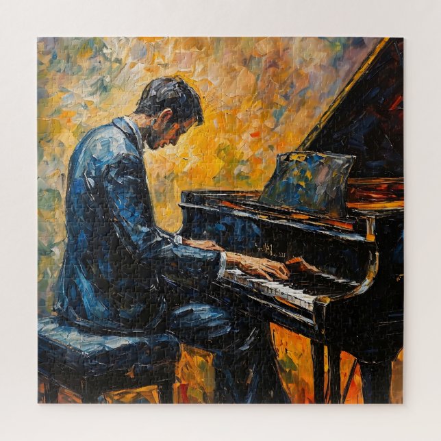 Quebra-cabeça Leitor de Piano - Pintura de Óleo (Vertical)