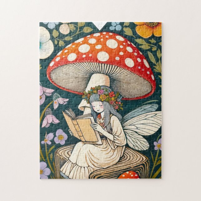 Quebra-cabeça Leitura de Fada de Cogumelo (Vertical)