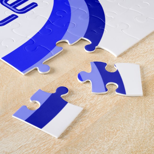 Quebra-cabeça Lema de Citação de Recuperação Simples em Azul (Lateral)