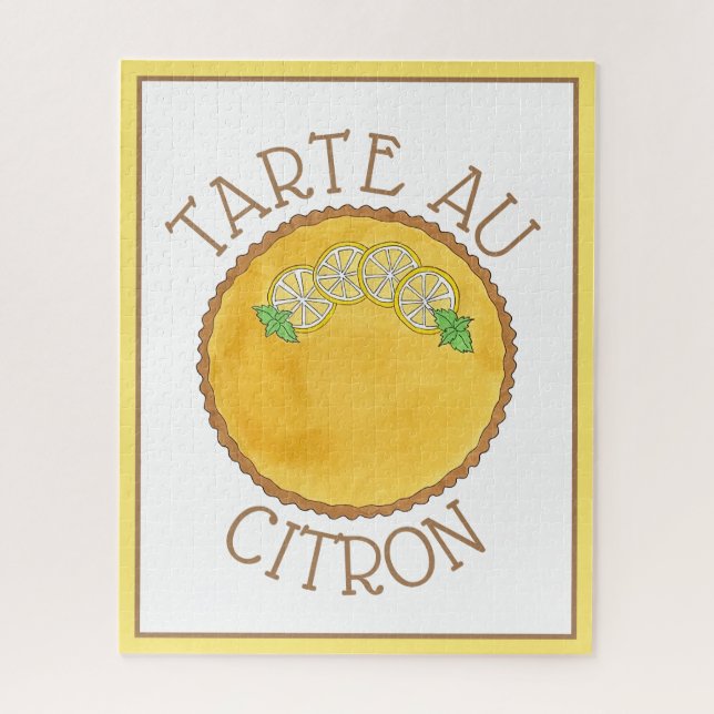 Quebra-cabeça Lemon Tart Tarte au Citron Curd Pie Baking Comida (Vertical)
