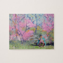 Quebra-cabeça Lendo Sua Carta Redbuds / Artista Larry Lerew