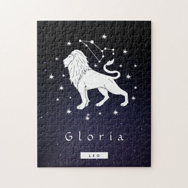 Quebra-cabeça Leo Lion Zodiac Aniversário Lunar Nome Celestial (Vertical)