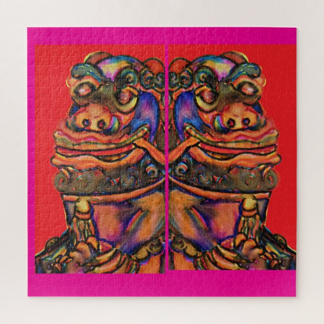 Quebra-cabeça Leões chineses (Vertical)