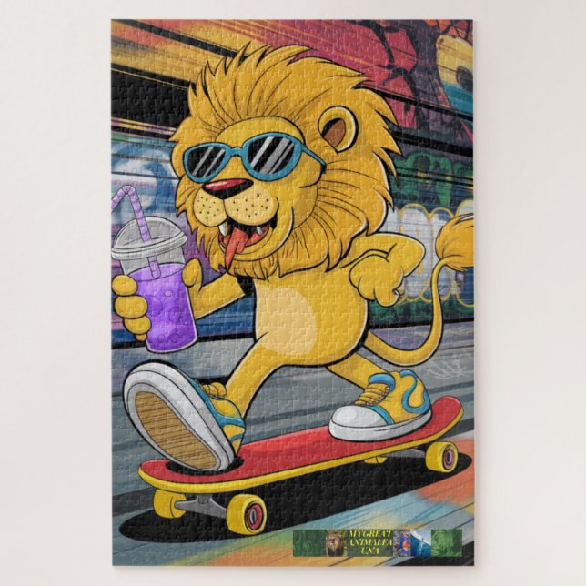 Quebra-cabeça León Mark 2, no skate. (Vertical)