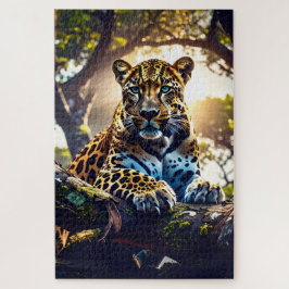 Quebra-cabeça - Leopardo Abstrato na Árvore Puzzle – Vida Selvag