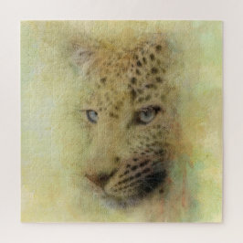 Quebra-cabeça Leopardo Africano Wildlife Watercolor Retrato
