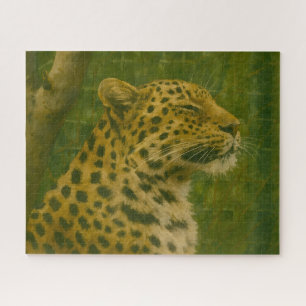 Quebra-cabeça Leopardo em repouso na configuração de santuário