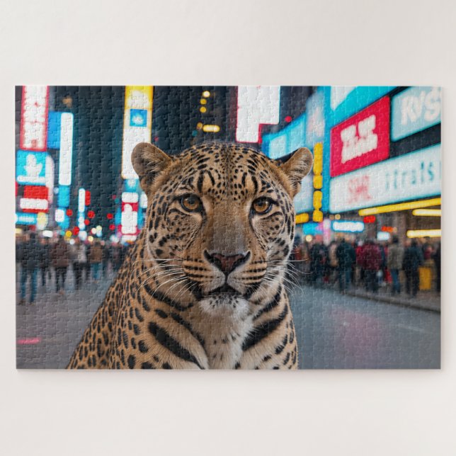 Quebra-cabeça Leopardo na Times Square (Horizontal)