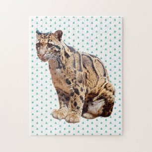 Quebra-cabeça leopardo nebuloso fotografia selva grande gato ani