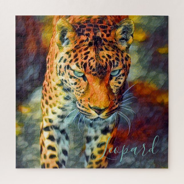 Quebra-cabeça Leopardo [quebra-cabeça de serra quadrada] (Vertical)