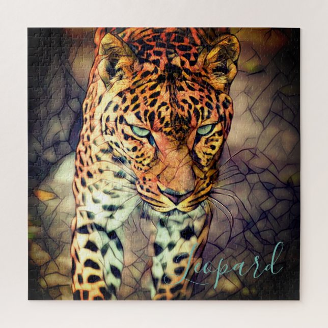 Quebra-cabeça Leopardo [quebra-cabeça de serra quadrada] (Vertical)