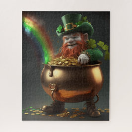 Quebra-cabeça Leprechaun Encontra Pote De Dourado Sob O Arco-Íri