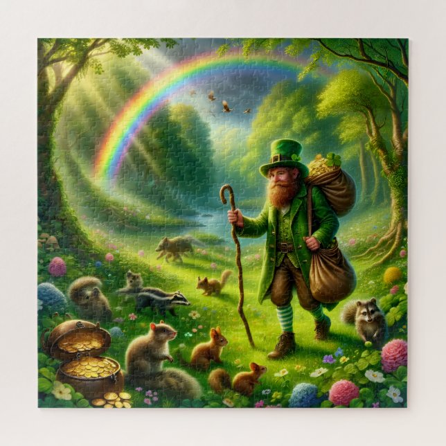 Quebra-cabeça Leprechaun Pot of Gold Pursuit St Patrick's Day (Horizontal)