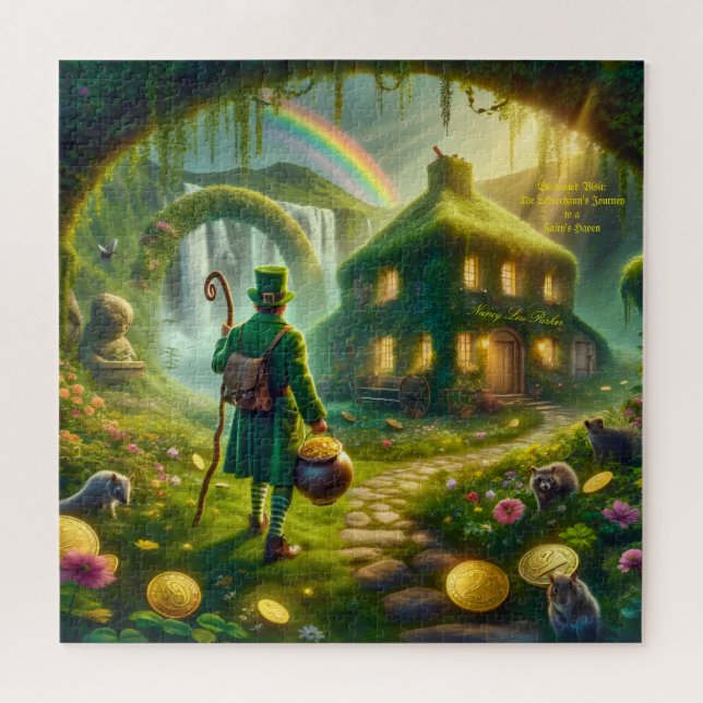 Quebra-cabeça Leprechaun Visite a Fada de Algodão (Horizontal)