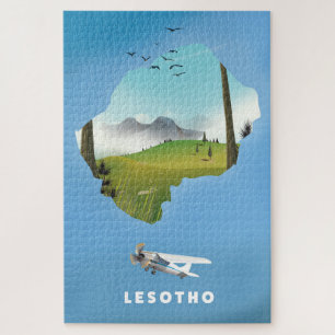 Quebra-cabeça Lesoto África do Sul - poster de Esqui