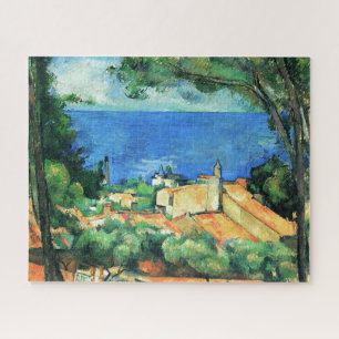 Quebra-cabeça L'Estaque com telhados vermelhos de Paul Cezanne