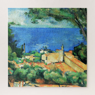 Quebra-cabeça L'Estaque com telhados vermelhos de Paul Cezanne