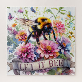 Quebra-cabeça Let It Bee – Watercolor Bumblebee Spring Floral