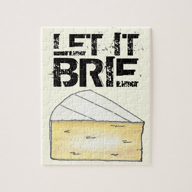 Quebra-cabeça Let It Brie (Be) Creamy French Cheese Wedge Foodie (Vertical)