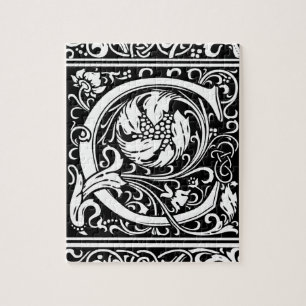 Quebra-cabeça Letra C Monograma Medieval Art Nouveau