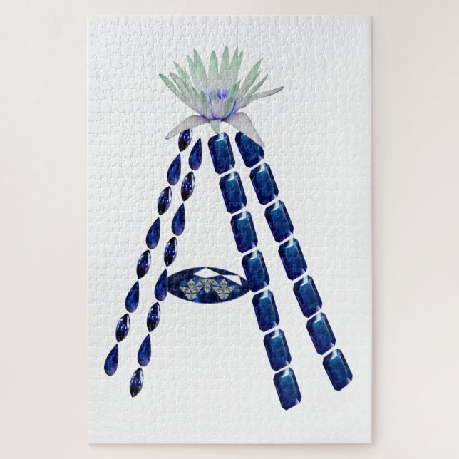 Quebra-cabeça Letra Inicial A, Monograma Moderno Na moda Trendên (Vertical)