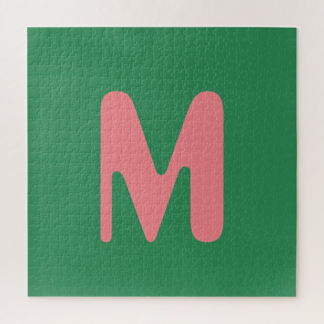 Quebra-cabeça Letra inicial da Rosa claro moderna | Algas verdes (Vertical)