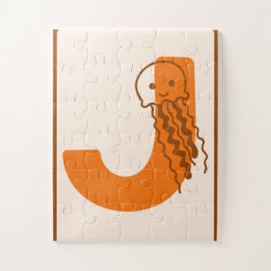 Quebra-cabeça Letra "J" Alegrete de Água-viva Arte Alfabeto