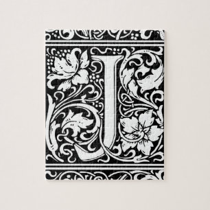 Quebra-cabeça Letra J Monograma Medieval Art Nouveau