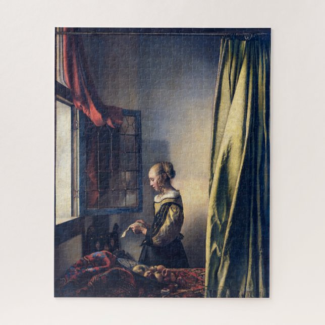 Quebra-cabeça Letra Moça por Janela Aberta | Vermeer | (Vertical)