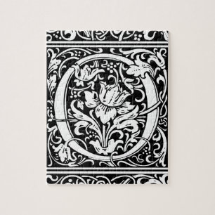 Quebra-cabeça Letra O Monograma Medieval Art Nouveau