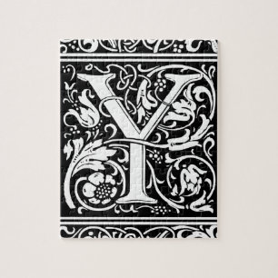 Quebra-cabeça Letra Y Monograma Medieval Art Nouveau