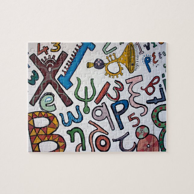 Quebra-cabeça Letras Coloridas e Números (Horizontal)