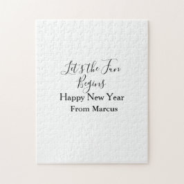 Quebra-cabeça lets the fun begins happy new year name year simpl