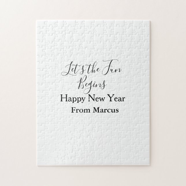 Quebra-cabeça lets the fun begins happy new year name year simpl (Vertical)