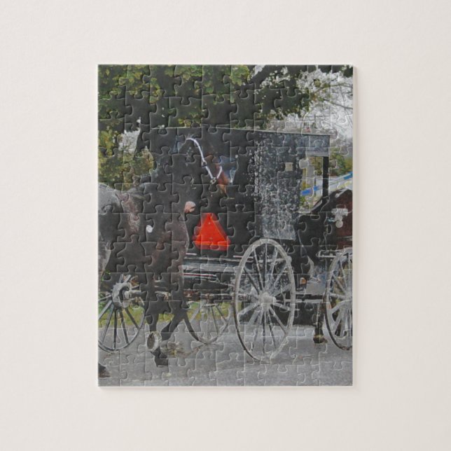 Quebra-cabeça Levando o novo cavalo para casa do jeito errado (Vertical)