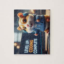 Quebra-cabeça Level Up Coding Complete – Cute Gamer Hamster Prog