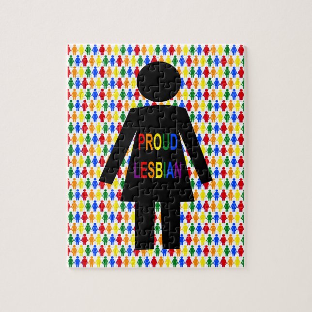 Quebra-cabeça LGBTQ Silhouette Lésbica e Damas Arco-Íris (Vertical)