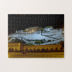 Quebra-cabeça Lhasa à noite - Palácio de Potala, Tibete (Quebr