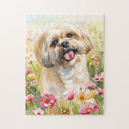 Quebra-cabeça Lhasa Apso Watercolor Puzzle