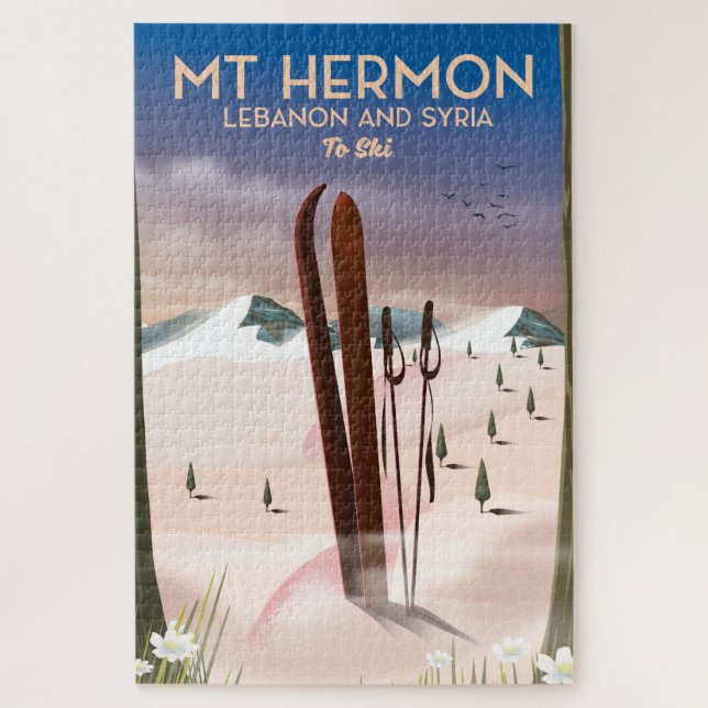 Quebra-cabeça Líbano e Síria Mt Hermon Esqui (Vertical)