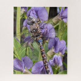 Quebra-cabeça Libélula Darner de Olhos Azuis em Flor