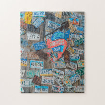 License Plate Wall Store Front Jigsee Quebra-cabeç