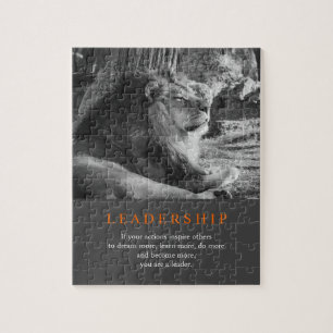 Quebra-cabeça Liderança Motivacional Trendational Lion Black & W
