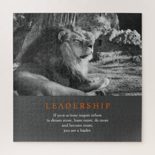 Quebra-cabeça Liderança Motivacional Trendational Lion Black & W