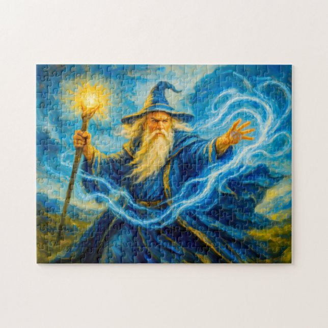 Quebra-cabeça Light-wielding mage in fantasy oil art (Horizontal)