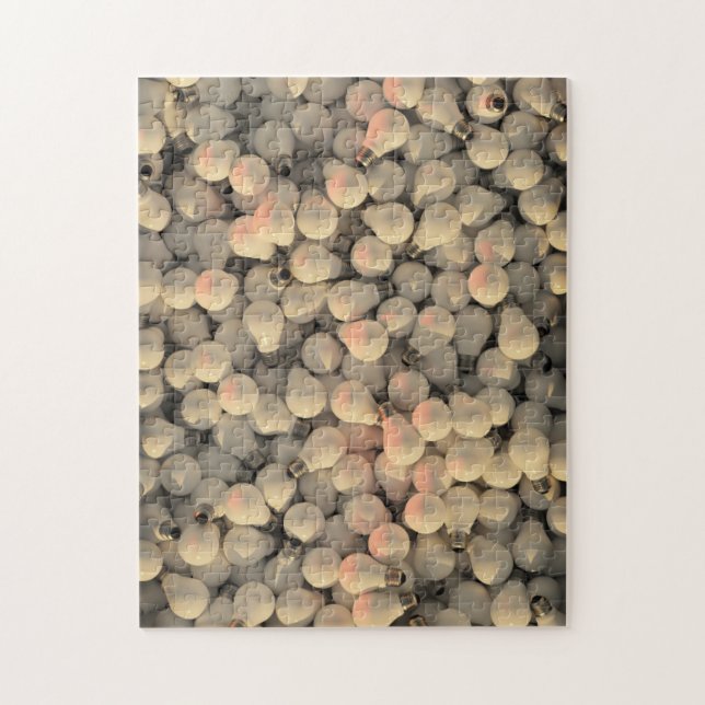 Quebra-cabeça Lightbulb cinza branca, patter desafiador e imposs (Vertical)