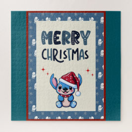 Quebra-cabeça Lil Blue Cutie Diz "Feliz Natal"