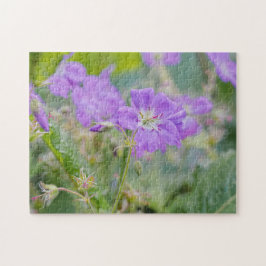 Quebra-cabeça Lilac Purple Geranium Wildflower Foto Botânica